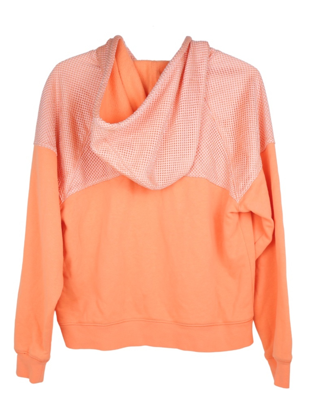 Nike Women’s Peach Orange Mesh Shoulder Hoodie Gold Logo Size Medium - Picture 3 of 7